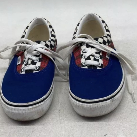 VANS Blue Plaid Checkerboard Unisex Kids' Shoes Size 6Y Like New - Picture 1 of 6